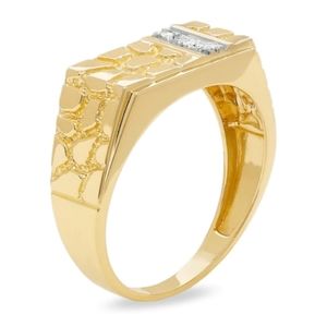 SETA 14k gold Plated Men's Gold Nugget Ring